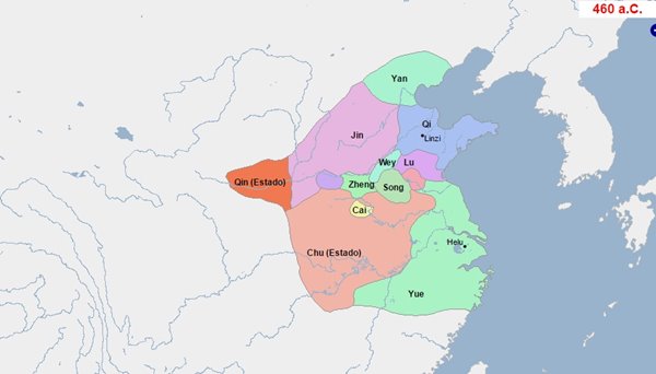 mapa cronologico de china